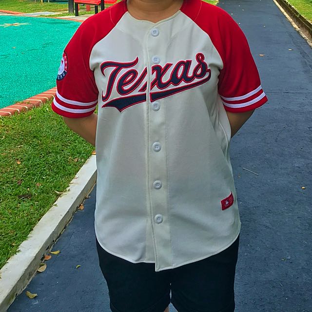 Texas Rangers (Red & White) Baseball Jersey Top
