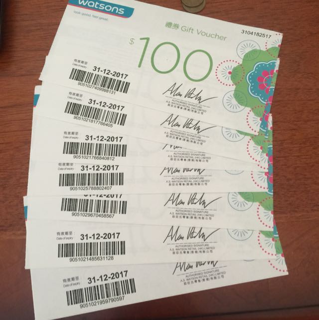 Watson Cash Coupon, 門票＆禮券, 兌換券 Carousell