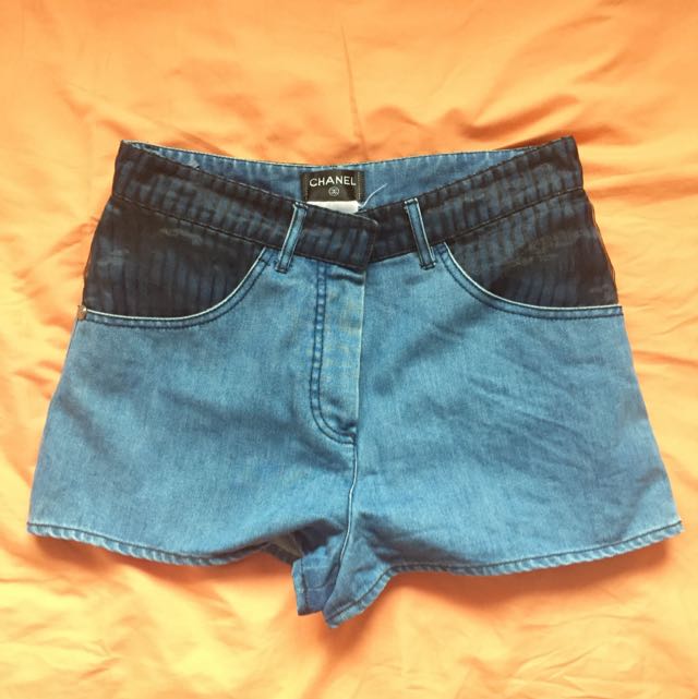 chanel denim shorts