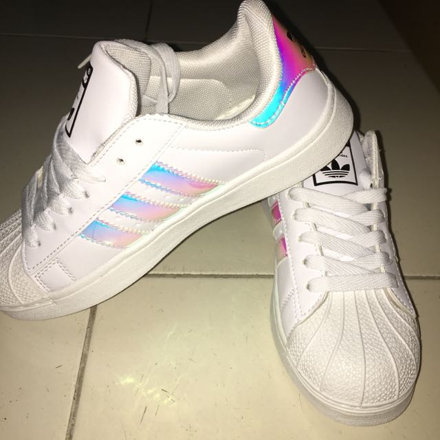 Holographic adidas discount tennis shoes