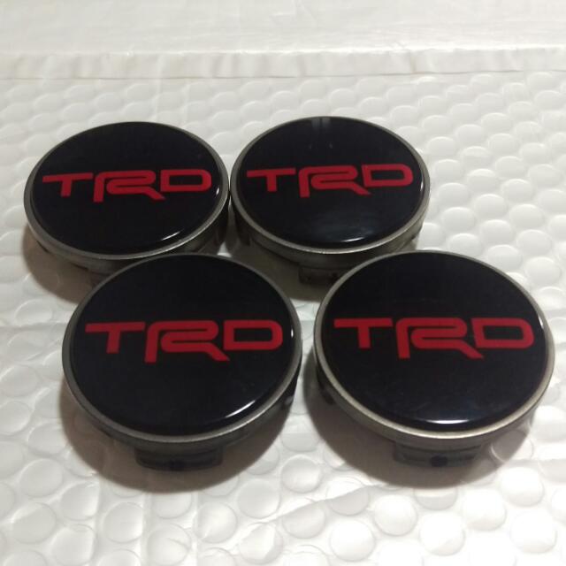 Set of 4 Genuine TRD Hub Caps Wheel Center Back 53mm Head 57mm, Car