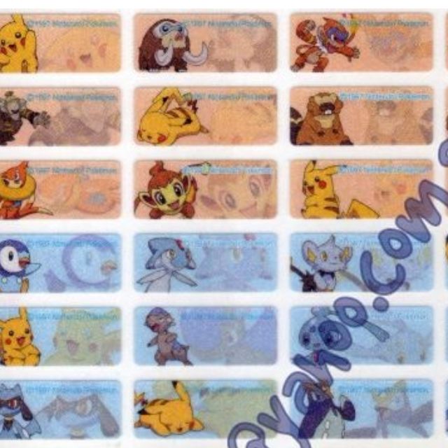 Pokemon Personalized Name Stickers 40pcs Books Stationery