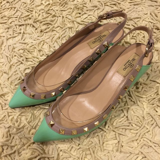 mint green kitten heels