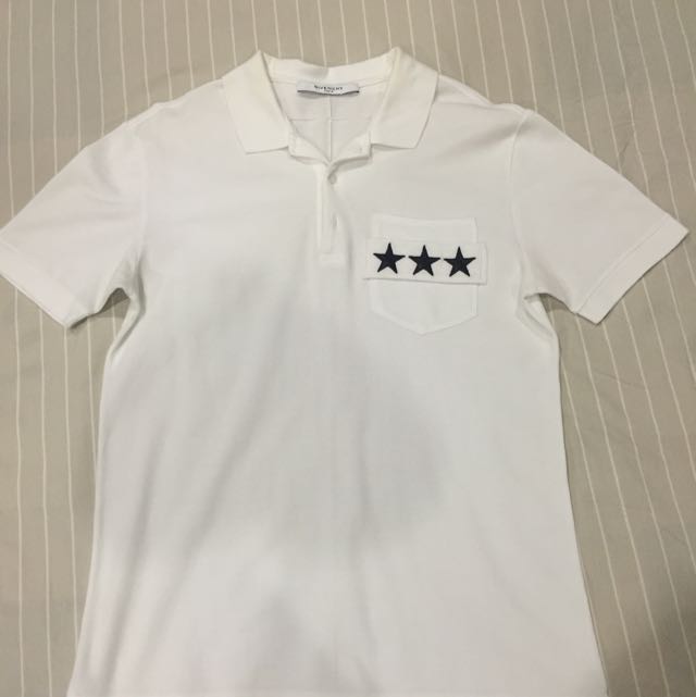 100 Authentic Givenchy White Star Polo Size M Men s Fashion Tops Sets Tshirts Polo Shirts on Carousell