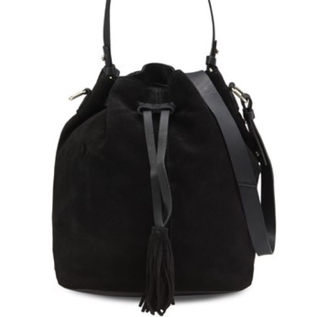 mango suede bucket bag