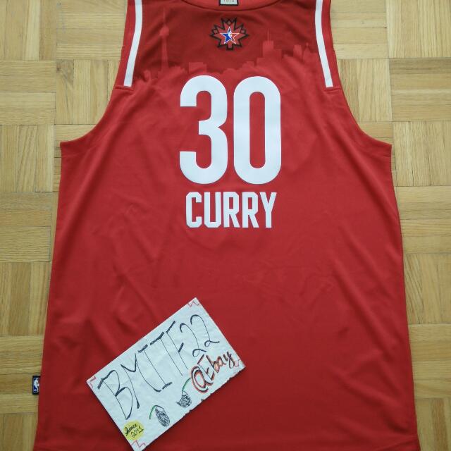 2016 Toronto NBA West Stephen Curry Adidas All Star Game Jersey Size XL Red  #30