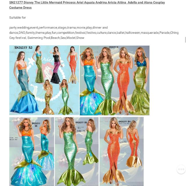 Sn21277 Disney The Little Mermaid Princess Ariel Aquata Andrina Arista Attina Adella And Alana Sn354986 Disney Princess Fairy Tinker Bell Cosplay Costume Dress Suit For Teen And Adult Tinkle Bell Https 1shopu1 Wordpress Com 2015 10 21 Cn36932 Ursula is a fictional character who appears in walt disney pictures' 28th animated feature film the little mermaid (1989). sn21277 disney the little mermaid