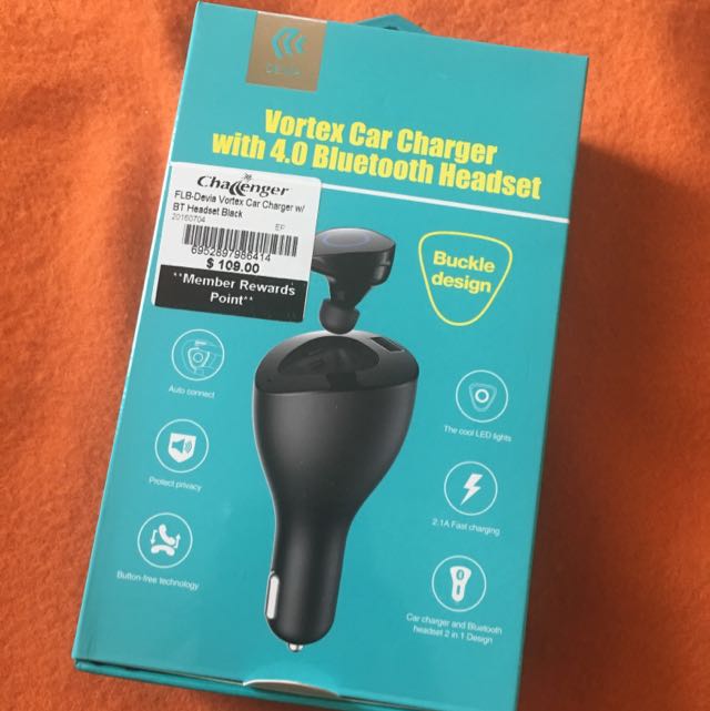 Vortex Car Charger With 4.0 Bluetooth Headset, Mobile Phones & Gadgets