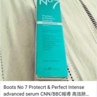 Boots No 7 Protecrt & Perfect Intense advanced serum CNN/BBC報導 高效除紋抗皺精華液