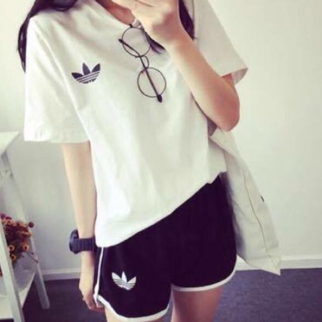 adidas shorts and shirt set women's