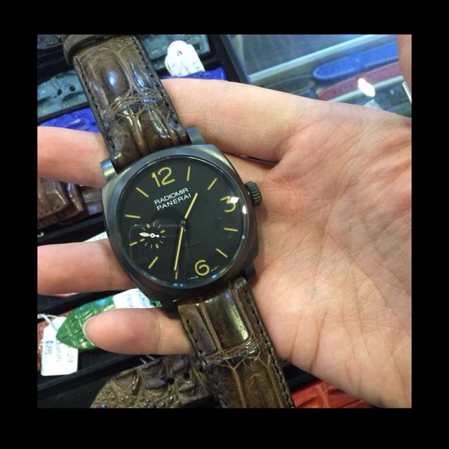 Brown Genuine Alligator Strap size 26mm 24mm for Panerai Mobile