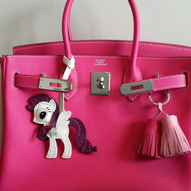 My Little Pony Leather Hermes Bag Charm In Princess Rarity, Luxury ...