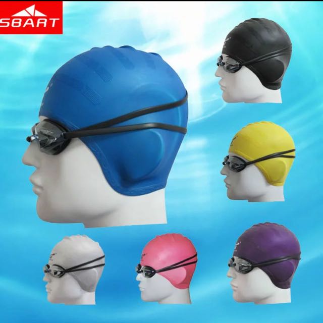 Sbart 100 Silicone Swimming Cap Long Hair Waterproof Adult Swim