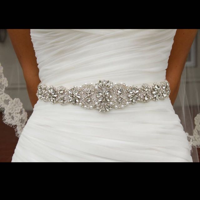 Wedding Bridal Sash Belt Crystal Rhinestone Dress Sash Prom Sash