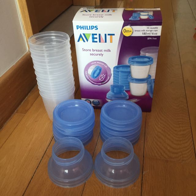 *RESERVED* Avent 10 Reusable Breast Milk Storage Cups, Babies & Kids
