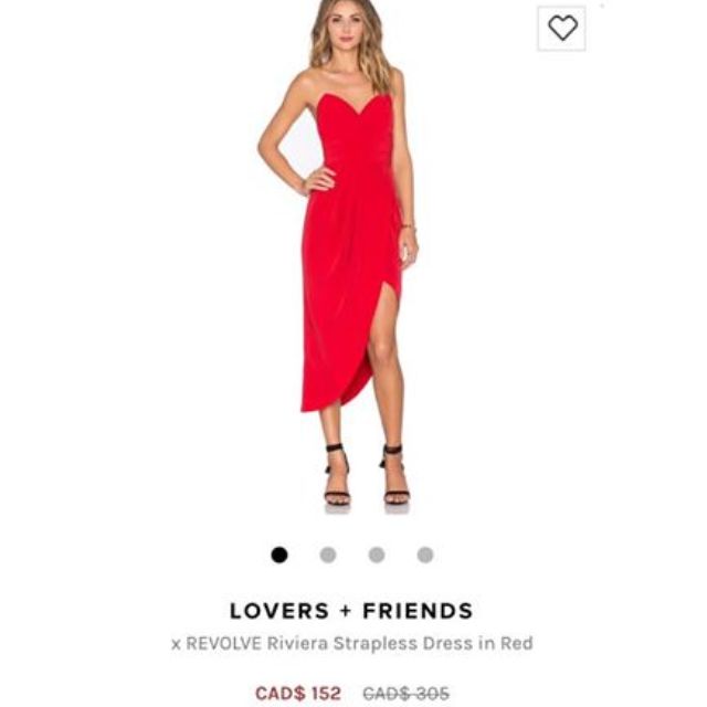 revolve red strapless dress