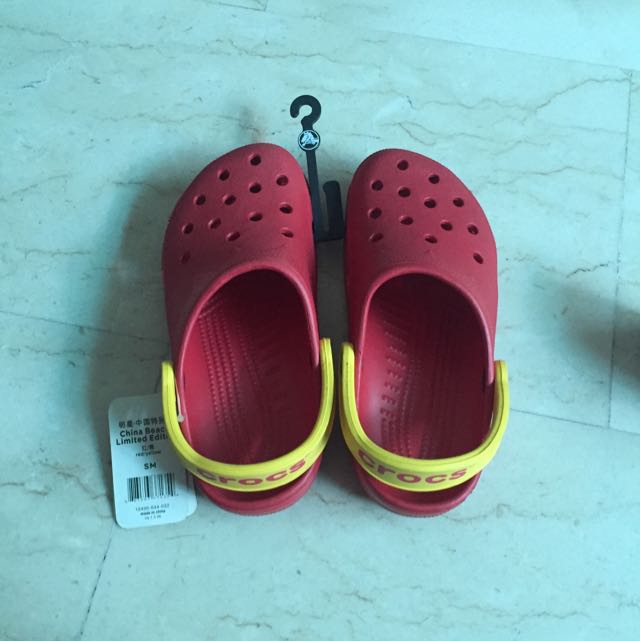 Red and yellow new arrivals crocs