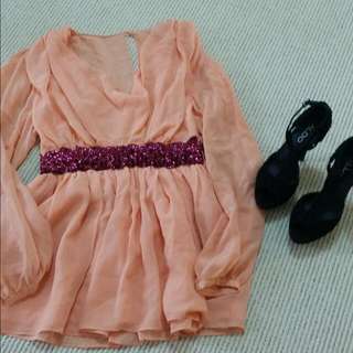 (Price Dropped) Baby Doll.peach Dress