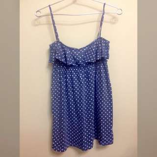 Summer Dress Blue Dot One Piece Beach Holiday 沙灘裙 波點 藍色64235807956097110