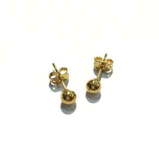 Gold Plated Round Ear Studs