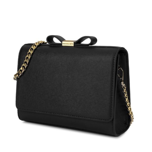 Charles and keith bow detail clearance clutch