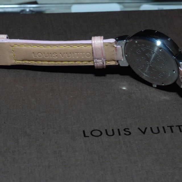 Louis Vuitton Diamond Tambour Lovely Watch 34MM Leather Silver Steel  ref.293614 - Joli Closet