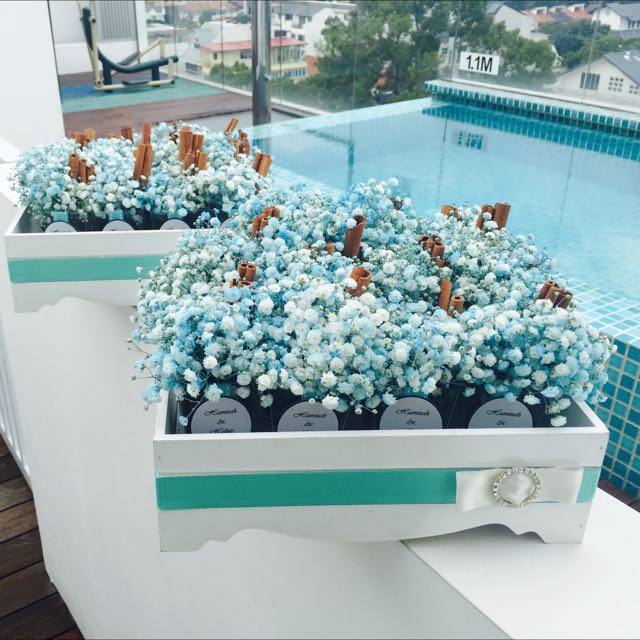 Bluish Baby S Breath For Rampai Design Craft Handmade Craft On Carousell