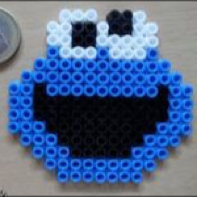 Elmo And Cookie Monster Pyssla Beads Design Craft On Carousell