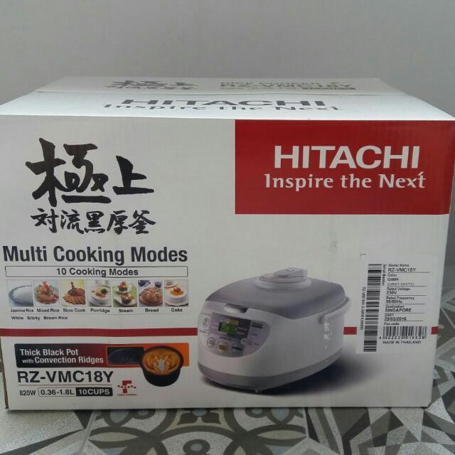Hitachi RZVMC18Y Rice Cooker, TV & Home Appliances, Kitchen Appliances