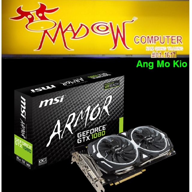Msi Gtx 1080 Armor 8g Oc Boost Base Clock 1797mhz 3 Years Local Warranty 100 Genuine New Electronics Computer Parts Accessories On Carousell
