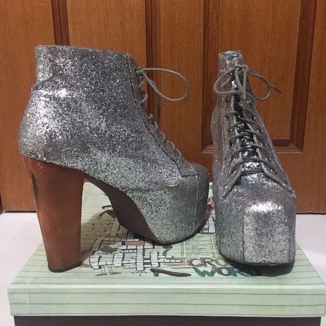 silver boots size 10