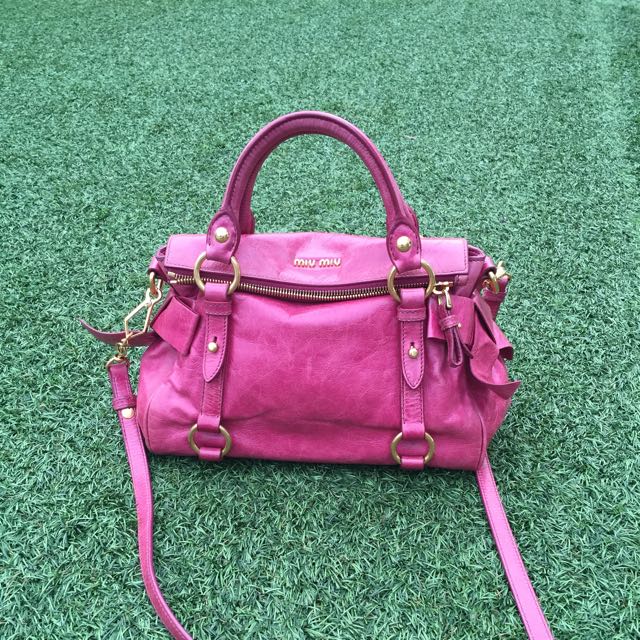 [AUTHENTIC] Miu Miu Vintage Pink Bow Bag, Luxury, Bags & Wallets on