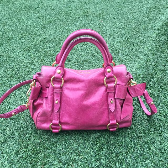 [AUTHENTIC] Miu Miu Vintage Pink Bow Bag, Luxury, Bags & Wallets on
