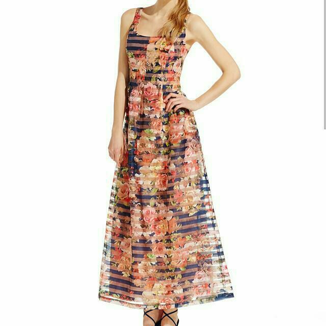 nine west floral maxi dress