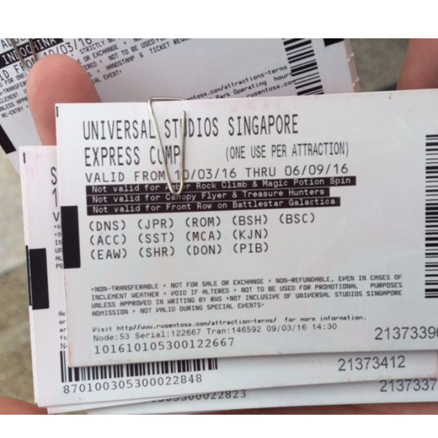 1 Universal Studio Singapore Express pass, Tickets & Vouchers, Local  Attractions & Transport on Carousell