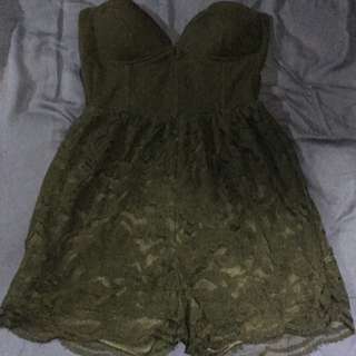 Lace Strapless Playsuit