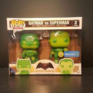 Funko Pop Walmart Exclusive Batman Vs Superman BVS set GITD