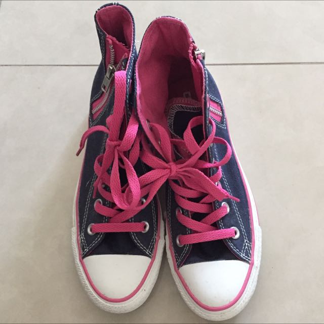 Converse High Top Blue And Pink, Women's Fashion, Footwear, Sneakers on  Carousell