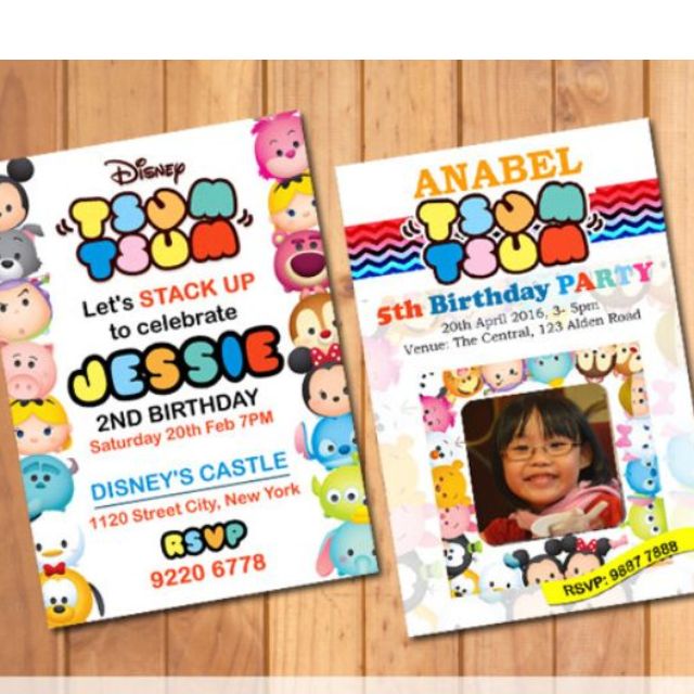 Customized Disney Tsum Tsum Invitation Card Design Craft Art Prints On Carousell