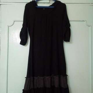 Repriced! Black Dress With Hoodie