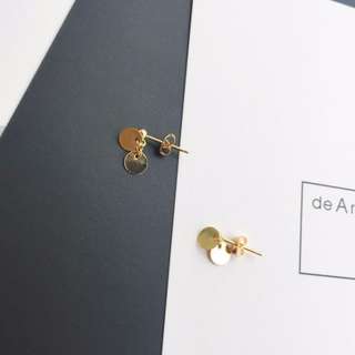 Gold Tone Tiny Circle Earrings
