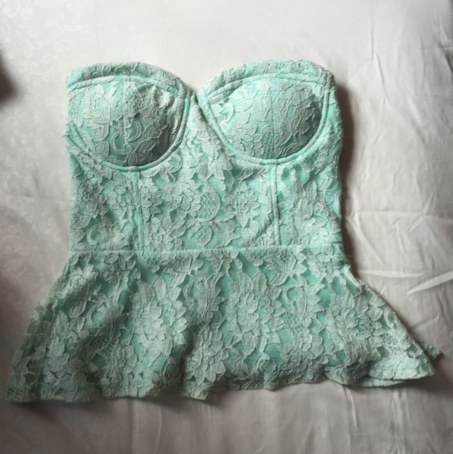 green bustier top