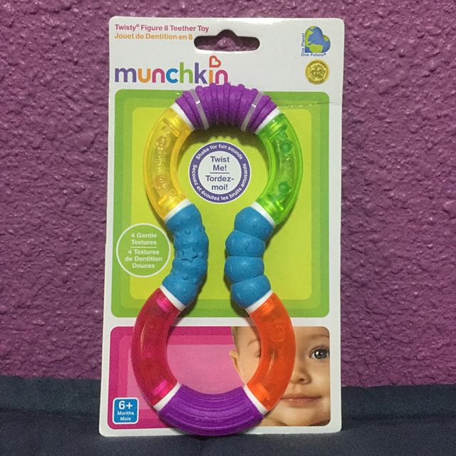 Munchkin TWISTY FIGURE 8 TEETHER TOY Baby/Toddler Health Comforting Toy/Gift BN 