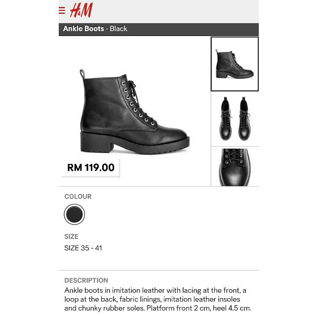 h&m boots with lacing