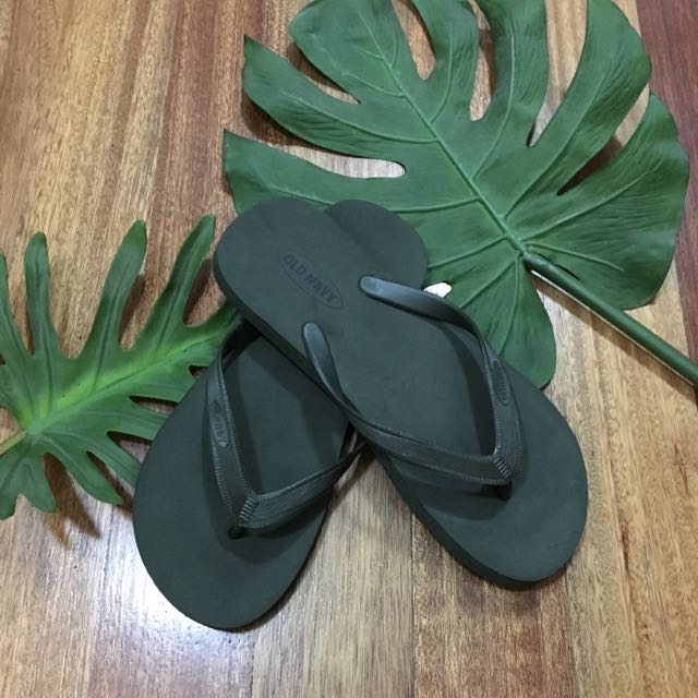 army green flip flops