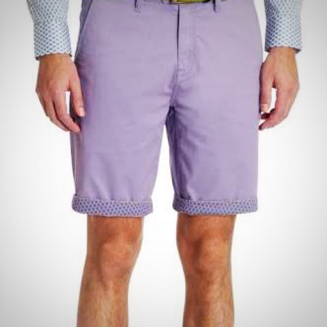 TED BAKER 34R bagend chino shorts lilac 
