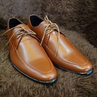 Clearance sale !!! MS25 Leather Shoe/ Mens Formal Dress Shoe/ Office Shoe tan brown size 40, 41, 42, 43, 45