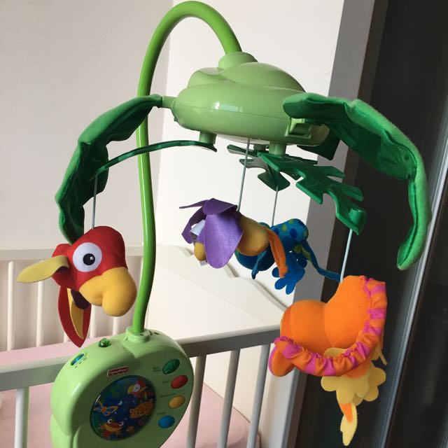 FisherPrice Rainforest PeekABoo Leaves Musical Mobile, Babies & Kids
