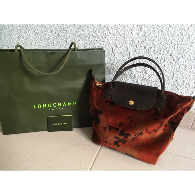 longchamp velvet bag