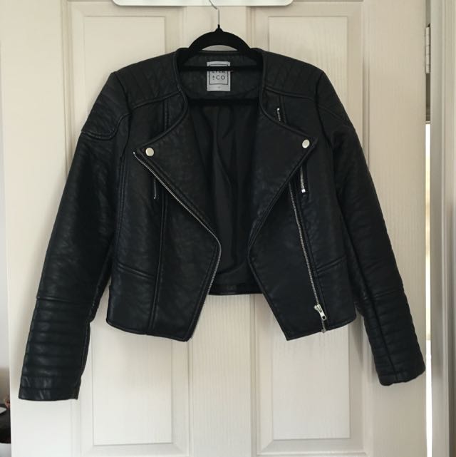 Lyla leather biker jacket top